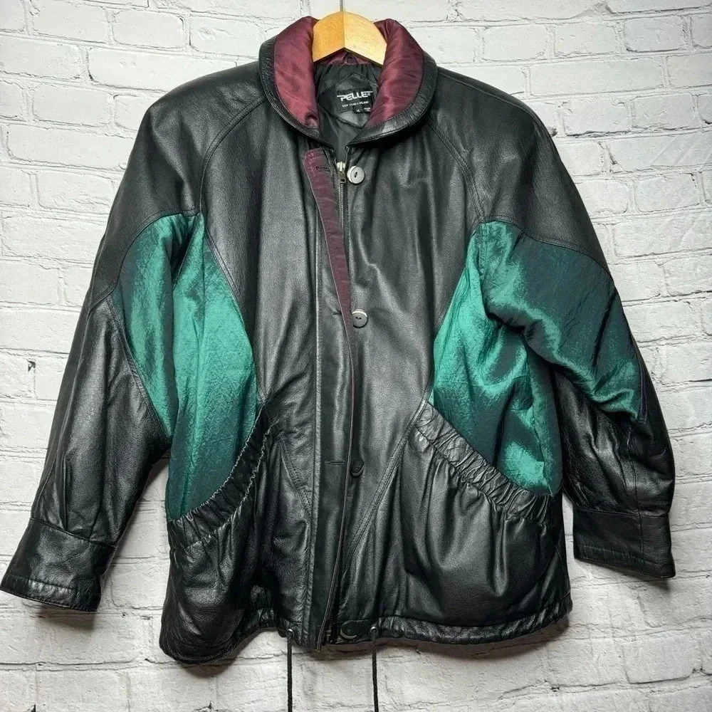 Vintage Pelle Men’s Leather & Nylon Jacket size Medium